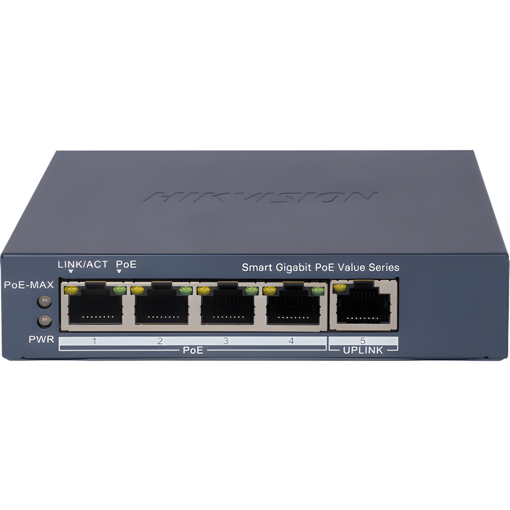 Switch Gigabit PoE+ Monitoreable 4 Puertos + Uplink - DS-3E1505P-EI/M