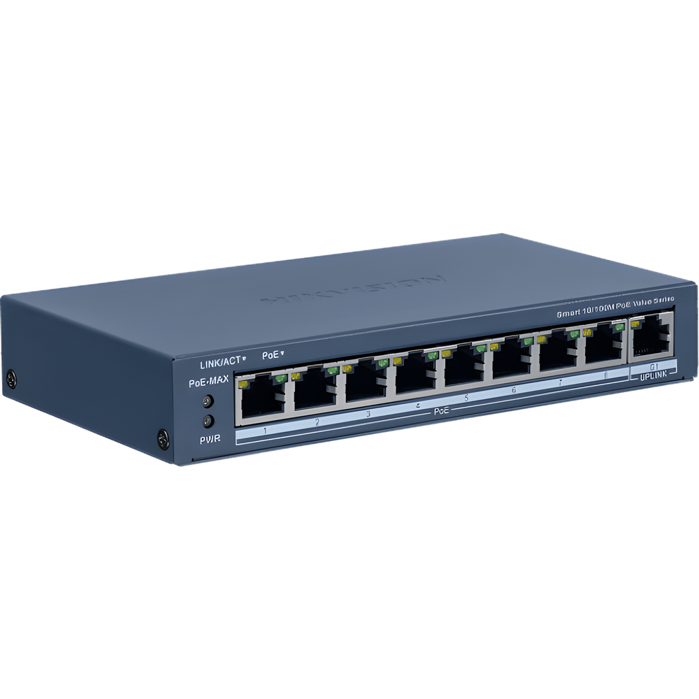Switch PoE+ 8 Puertos 10/100 Mbps con Uplink Gigabit - DS-3E1309P-EI/M