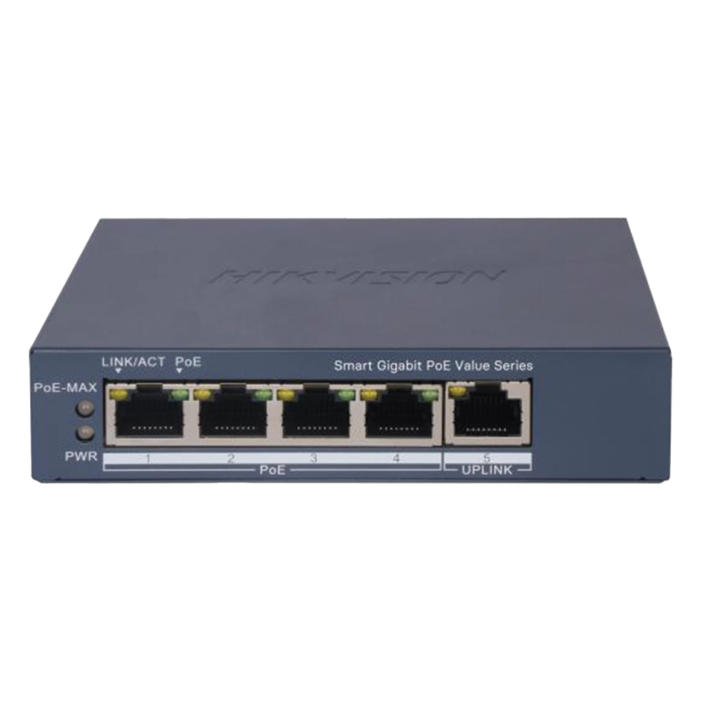 Switch Gigabit PoE+ Monitoreable 4 Puertos + Uplink - DS-3E1505P-EI/M
