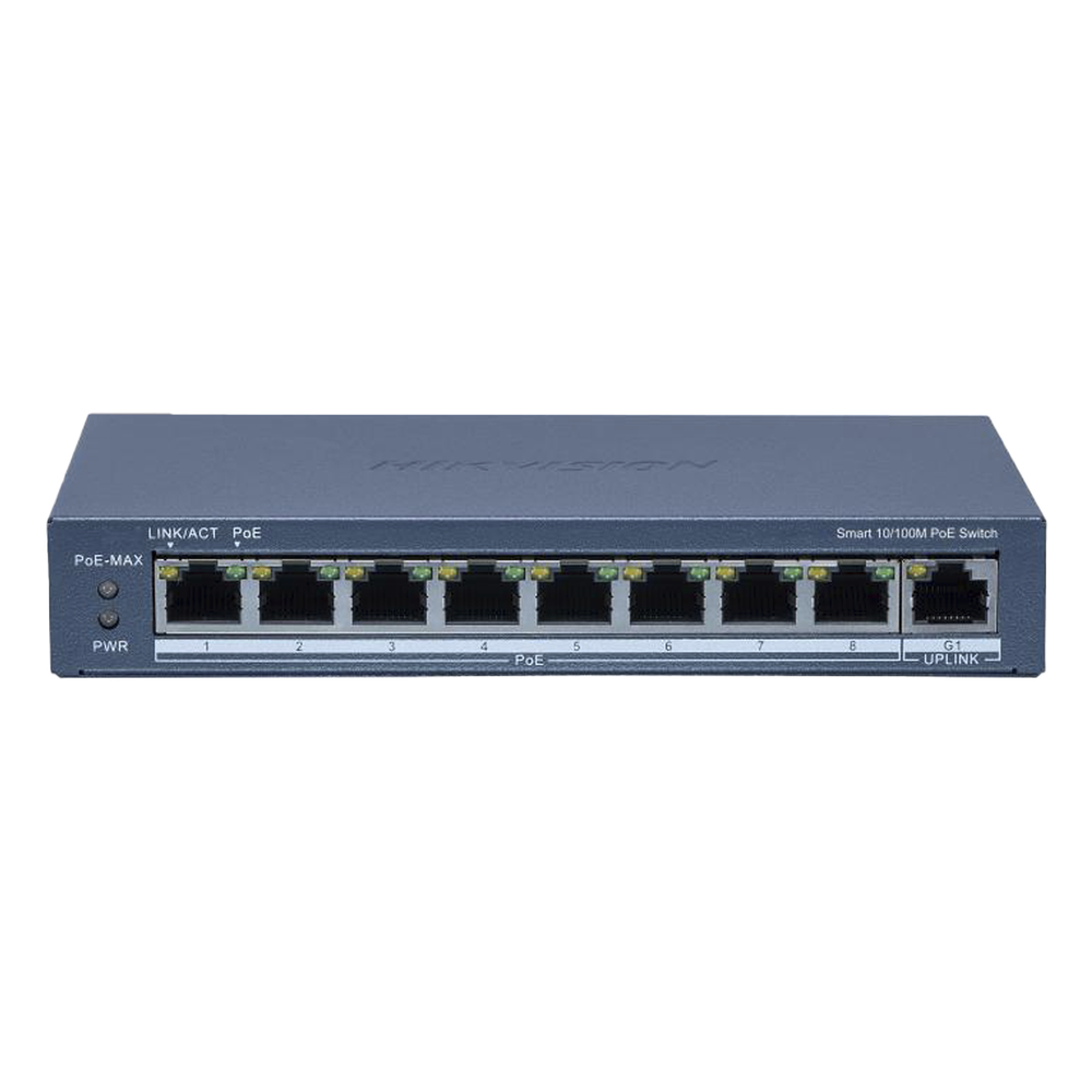 Switch PoE+ 8 Puertos 10/100 Mbps con Uplink Gigabit - DS-3E1309P-EI/M